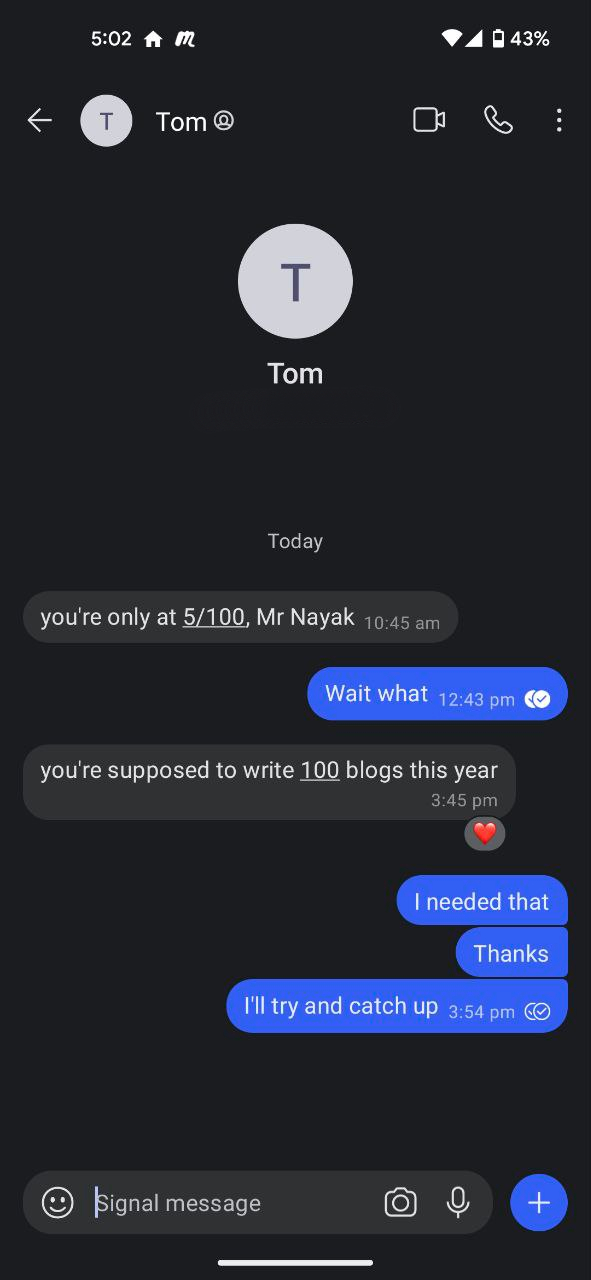 Toms message